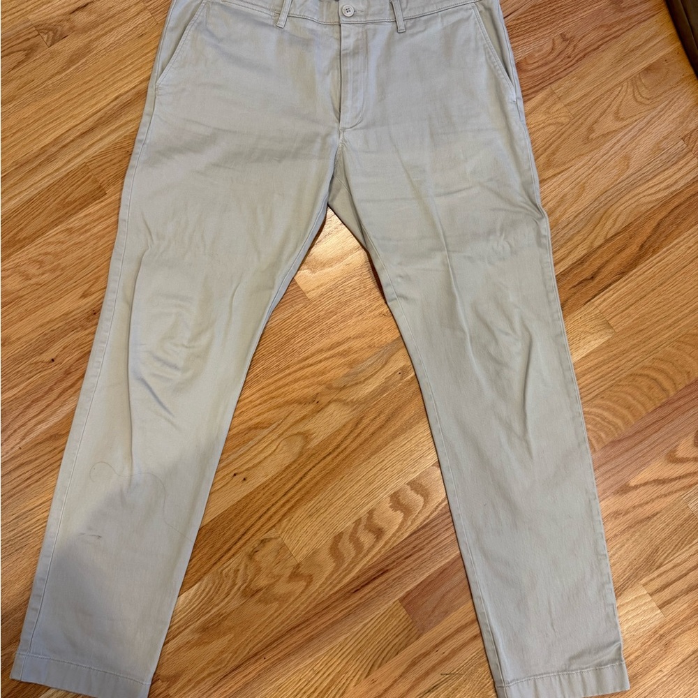 J. Crew Tan Chinos with Tapered Leg and Elastic Cuffs